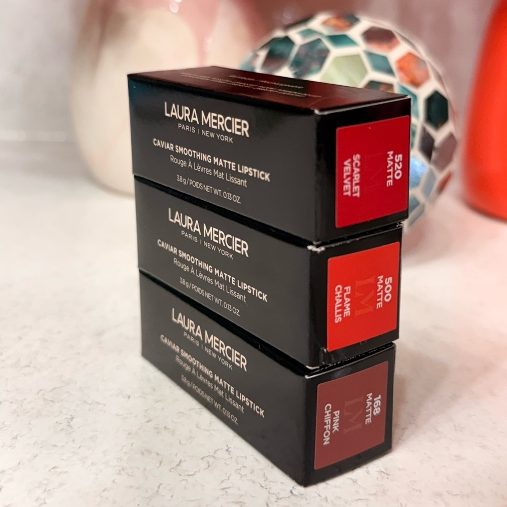Laura Mercier Caviar Smoothing Matte Lipstick Bundle | New in Box